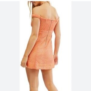 NWT Free‎ People Berry Kiss Mini Dress in large peach combo